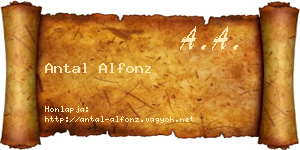 Antal Alfonz névjegykártya